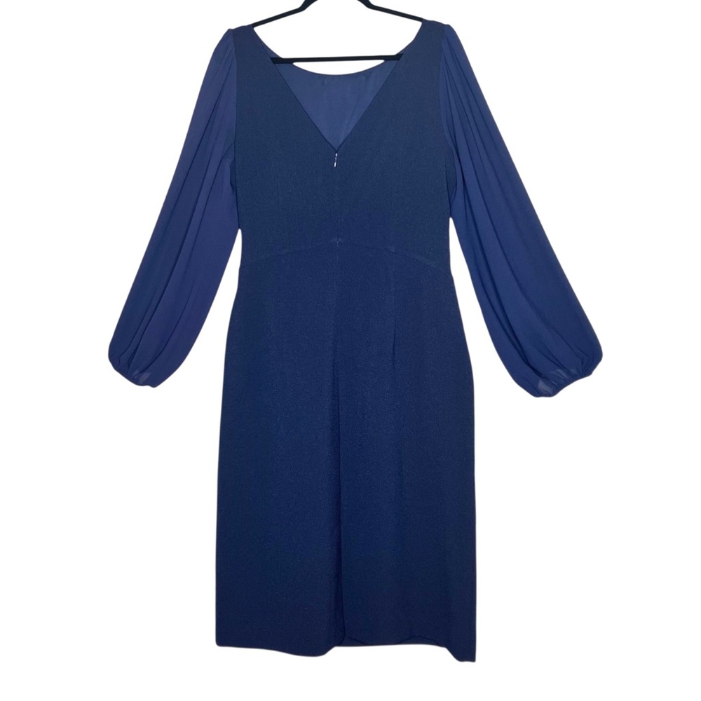 Vince Camuto Signature Stretch Crepe Sheath Dress 14 Chiffon Balloon Sleeve - Picture 5 of 12